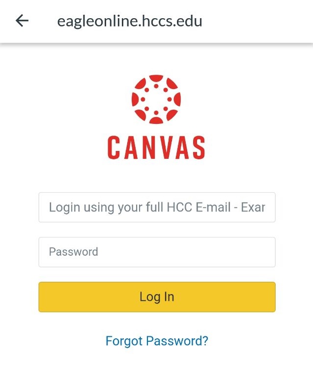 HCC Canvas Login With Apps